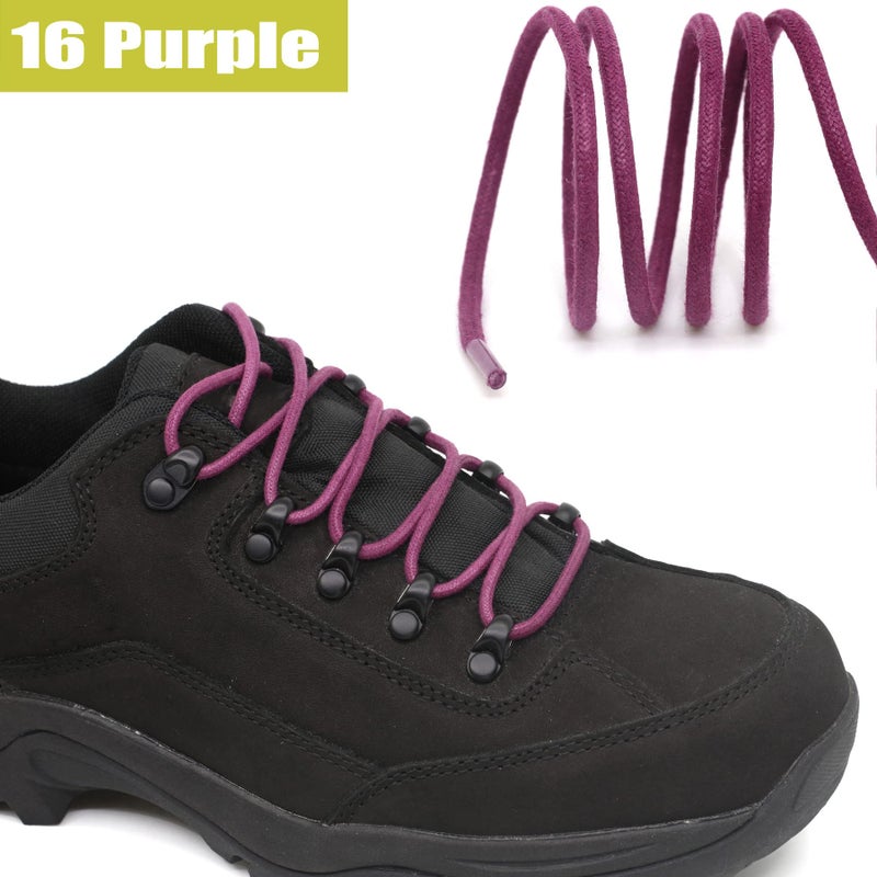 YFINE 71 Inch Round Waxed Dress Shoes Shoelaces Boots Shoe Laces Purple (2 Pair) - Image 3
