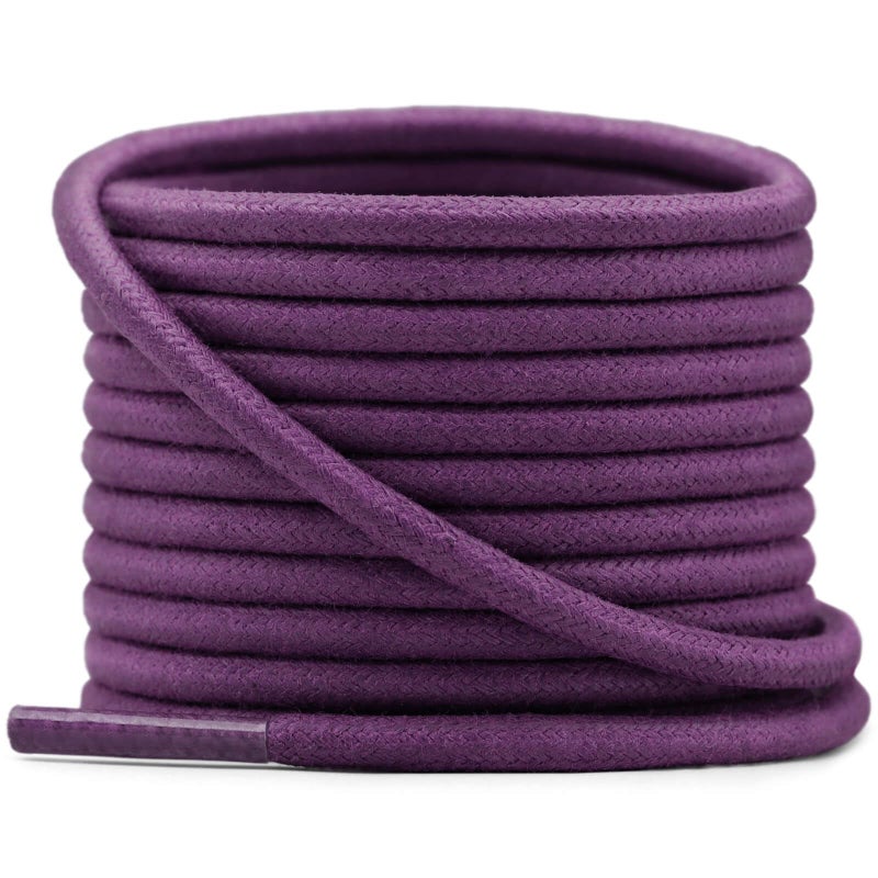 YFINE 71 Inch Round Waxed Dress Shoes Shoelaces Boots Shoe Laces Purple (2 Pair) - Image 1