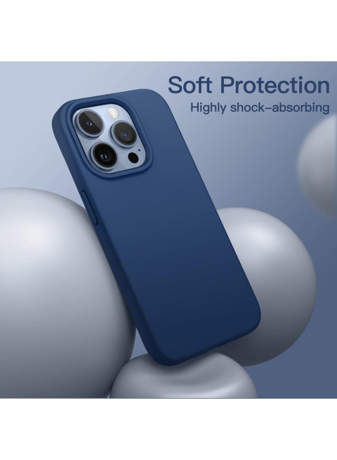 Compatible with iPhone 11 Pro Max Case 6.5 Inch Slim Liquid Silicone 4 Layers Soft Gel Rubber Shockproof Protective Phone Case with Anti Scratch Microfiber Lining (Royal Blue) - Image 3
