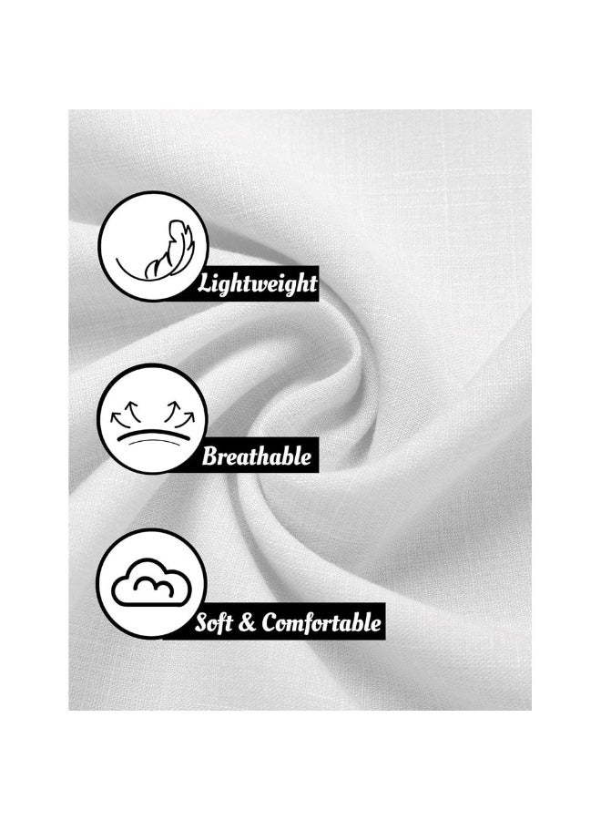 Men's Linen Shirts Short Sleeve Casual Shirts Button Down Shirt For Men Beach Summer Wedding Shirt - Image 5