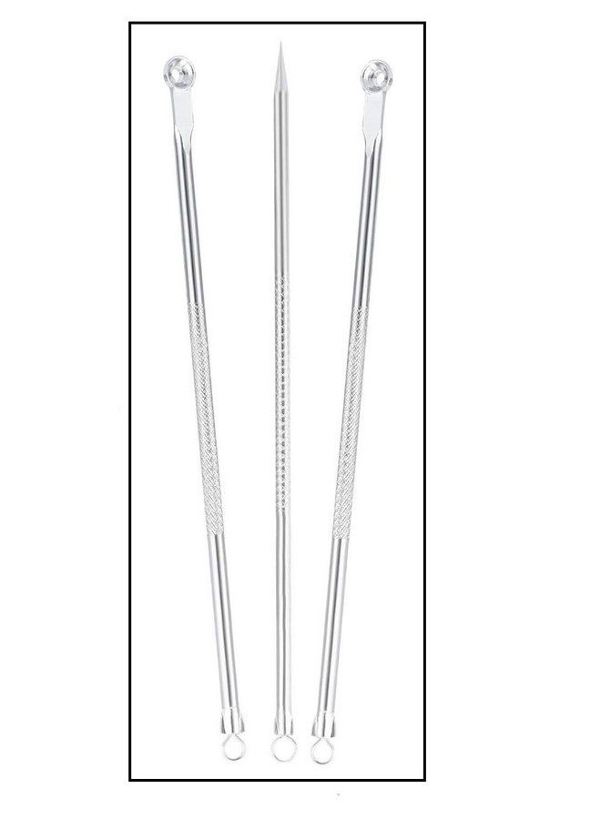 TOP SELECT 3 Pcs Blackhead Remover Pimple Come Done Extractor Tool Best Acne Removal Kit Treatment For Blemish Whitehead Popping Zit Removing For Risk Free Nose Face Skin Remover. - Image 1
