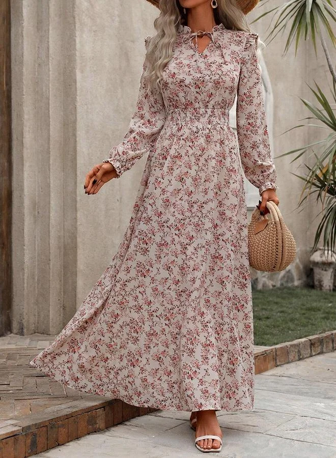 Take Two Women Floral Printed Ruffle Detail Maxi Dress