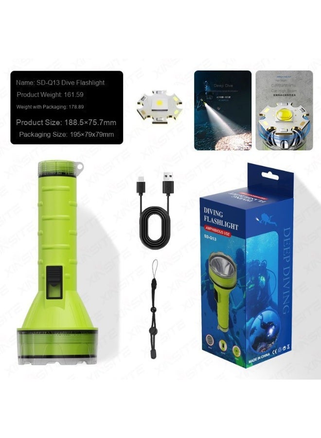 NIBEMINENT Professional Waterproof High-Intensity Diving Flashlight
