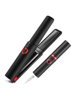 Cordless Hair Straightener and Curler, Mini Cordless Ceramic Coated Flat Iron 2 in 1, Portable with USB-C Rechargeable 4800mAh Battery, Anti-Scald and 3 Adjustable Temp, Dual Voltage, 1 Pcs