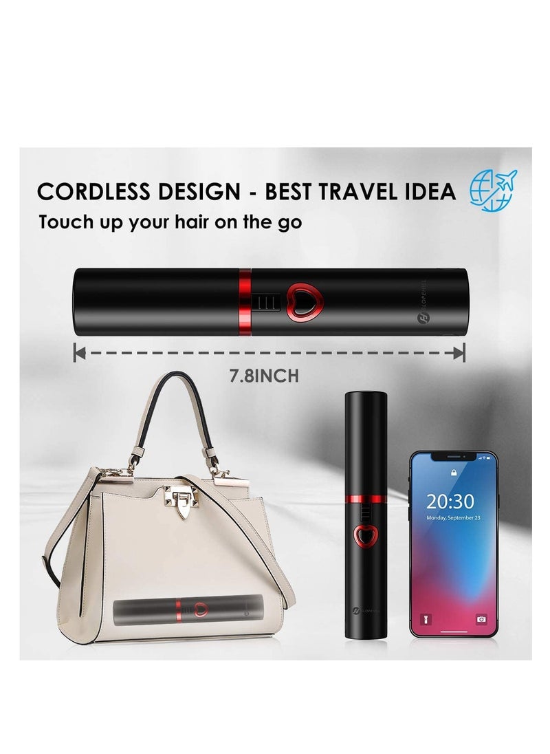 SYOSI - Cordless Hair Straightener and Curler, Mini Cordless Ceramic Coated Flat Iron 2 in 1, Portable with USB-C Rechargeable 4800mAh Battery, Anti-Scald and 3 Adjustable Temp, Dual Voltage, 1 Pcs - Image 1