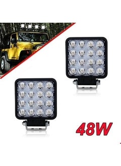 vision 16 LED Square (2 Pieces) Off Road Construction Machine Work Lamp Fog Light