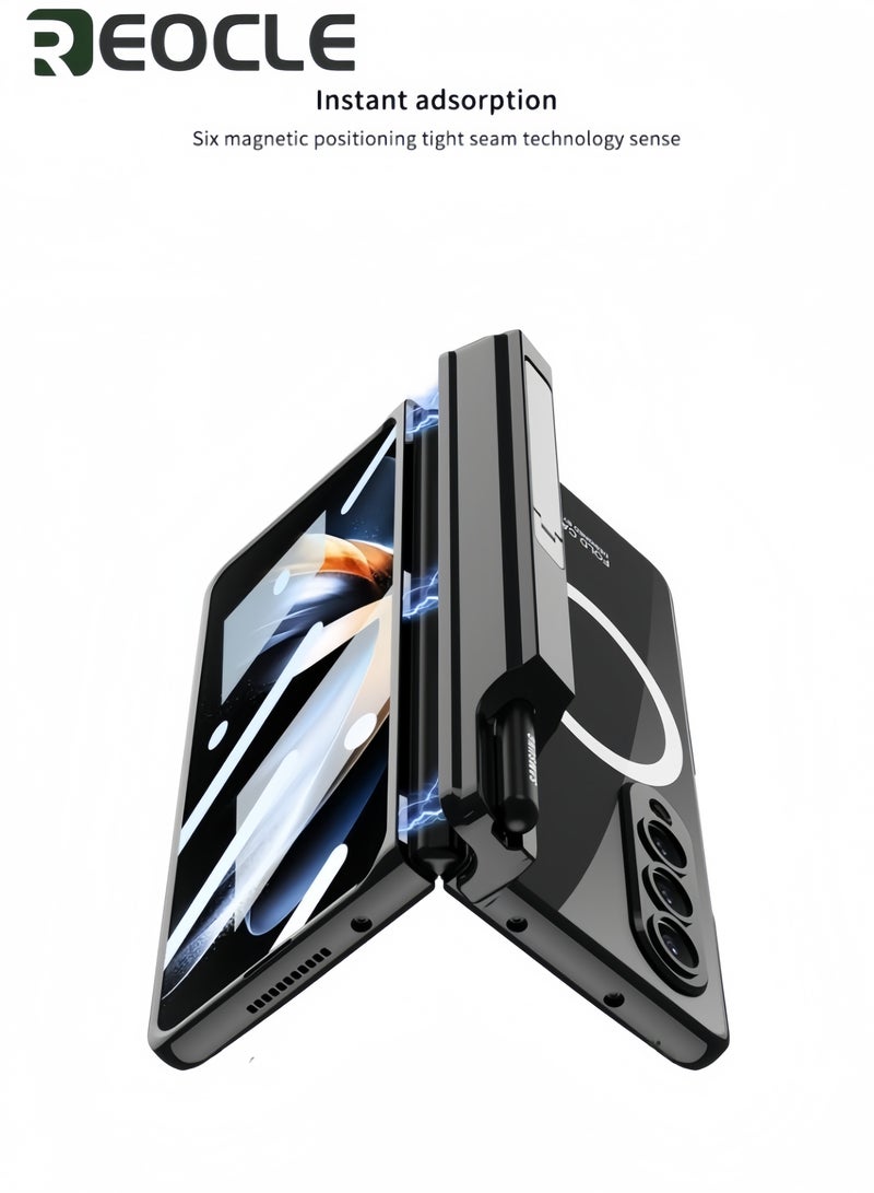 REOCLE Samsung Galaxy Z Fold 4 Case with S Pen Hinges Protect The Built-in Pen Holder with Screen Protector and Stand Drop Protection Case for Galaxy Z Fold 4 - Image 3