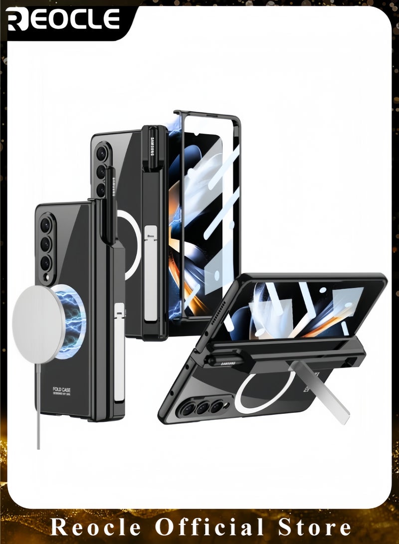 REOCLE Samsung Galaxy Z Fold 4 Case with S Pen Hinges Protect The Built-in Pen Holder with Screen Protector and Stand Drop Protection Case for Galaxy Z Fold 4 - Image 1