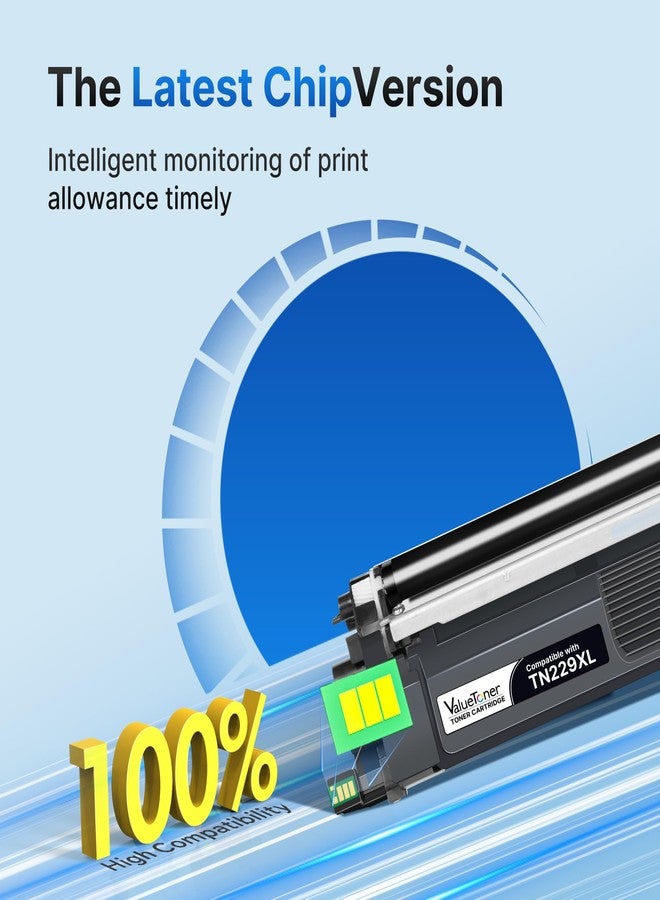 Valuetoner خراطيش حبر بديلة TN229XL لطابعات Brother TN229 XL TN-229XL TN-229 XL لطابعات Brother MFC-L3780CDW MFC-L3765CDW MFC-L3720CDW HL-L3280CDW HL-L3220CDW HL-L3300CDW (أسود، سماوي، أرجواني، أصفر) - Image 5