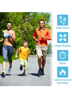 NIBEMINENT 3D Pedometer with Clip, Walking Step Counter Large Display for Men Women Kids, Track Steps and Miles/Km, Calories Burned, Clock, Distance (Black)  - Image 4