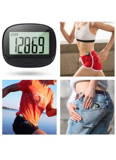 NIBEMINENT 3D Pedometer with Clip, Walking Step Counter Large Display for Men Women Kids, Track Steps and Miles/Km, Calories Burned, Clock, Distance (Black)  - Image 3