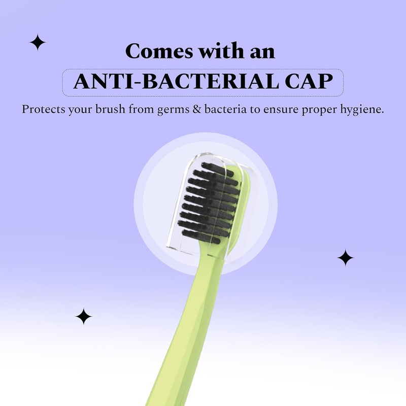 Perfora فرشاة أسنان دريم وايت للأطفال والبالغين | مع مؤشر ذكي للشعيرات | شعيرات فائقة النعومة للأسنان الحساسة | عبوة فرشاة أسنان مكونة من 2 | لافندر لوف وأسود OG - Image 5