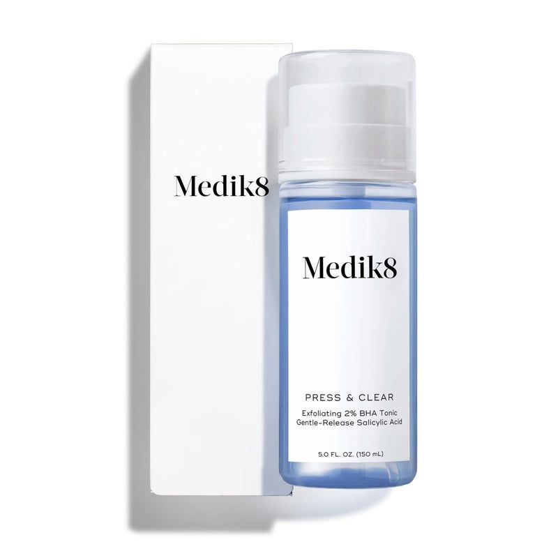 Medik8 Press and Clear Clarifying Facial Tonic Exfoliating BHA Face Toner for Women and Men GentleRelease Salicylic Acid Face Tonic 5 oz