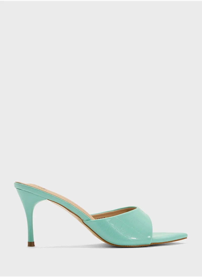 Ginger Pointed Heeled Mule