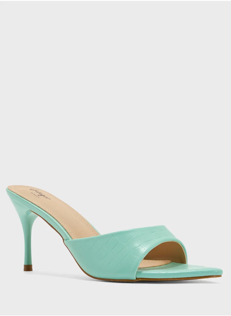 Ginger Pointed Heeled Mule