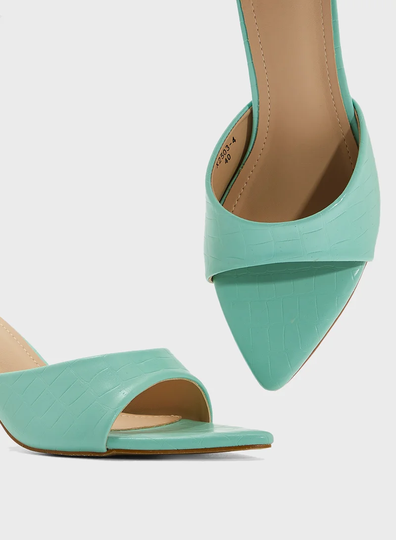 Ginger Pointed Heeled Mule