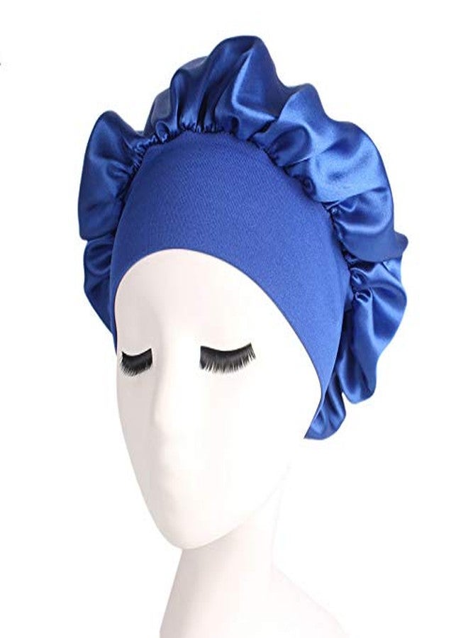 ubrand Deepth 6 Pieces Large Satin Bonnet Sleep Caps Soft Elastic Wide Band Satin Sleeping Cap & Hat Head Cover for Women Hair Loss, Natural Curly Hair Braids (Solid 6pack) - Image 3