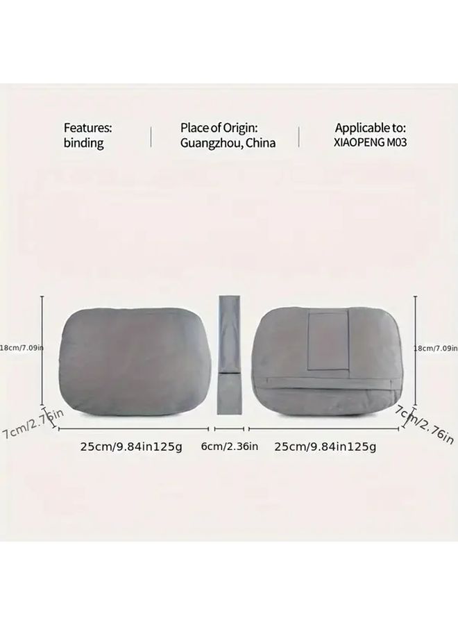 Gray Suede Car Headrest Pillow Ergonomic Contour Ventilated Cooling Fabric 3D Mesh Backing Posture Correction Vehicle Ergonomics Upgrade Headrest Cushioning Cover For Xpeng MONA M03 - Image 2