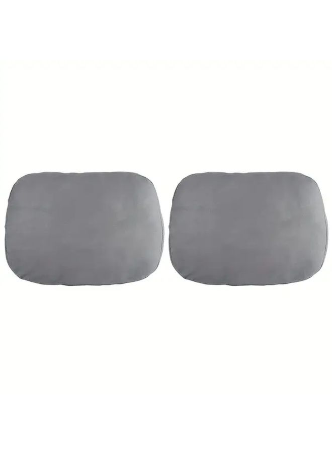 Gray Suede Car Headrest Pillow Ergonomic Contour Ventilated Cooling Fabric 3D Mesh Backing Posture Correction Vehicle Ergonomics Upgrade Headrest Cushioning Cover For Xpeng MONA M03 - Image 3