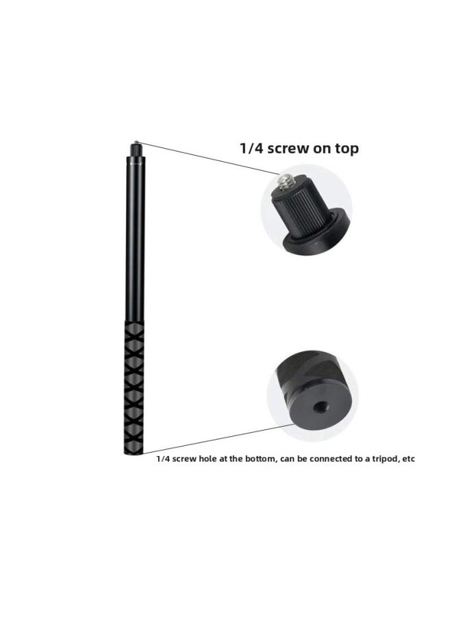 Generic Suitable For 360insta Invisible Selfie Stick Aluminum Alloy Telescopic Motion Camera Extension Rod Rotating Shooting Handle-Color:Handle  - Image 2
