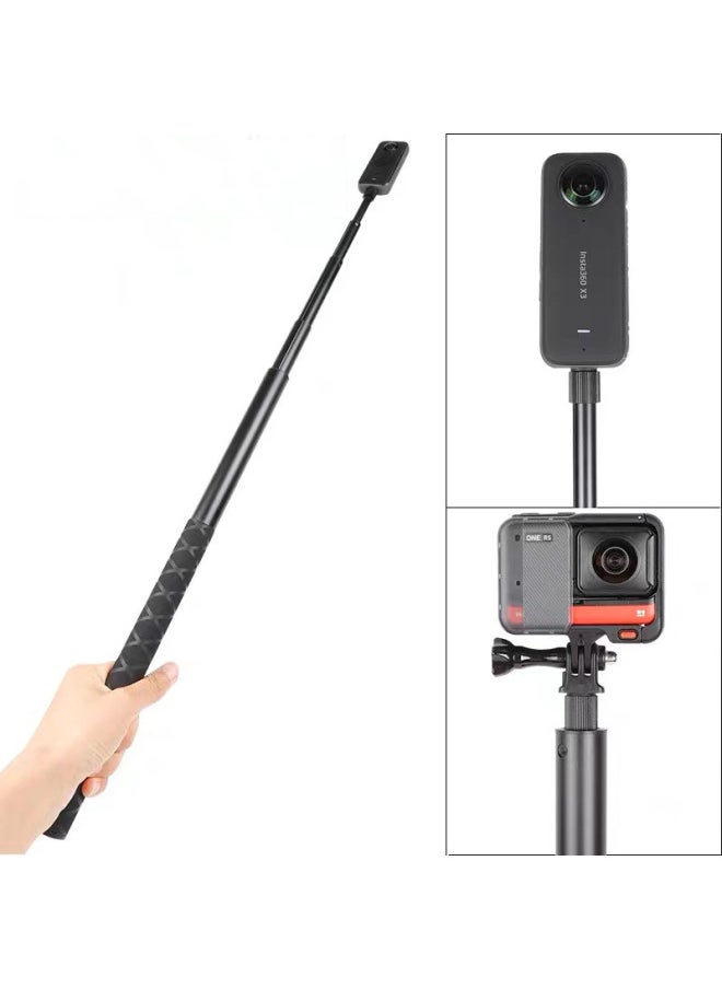 Generic Suitable For 360insta Invisible Selfie Stick Aluminum Alloy Telescopic Motion Camera Extension Rod Rotating Shooting Handle-Color:Handle  - Image 4