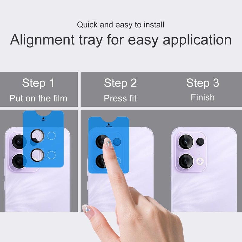 إيماك جراب هاتف زجاجي لعدسة الكاميرا الخلفية لهاتف Oppo Reno13 5G، إصدار خاص، ذاتي التموضع - Image 5