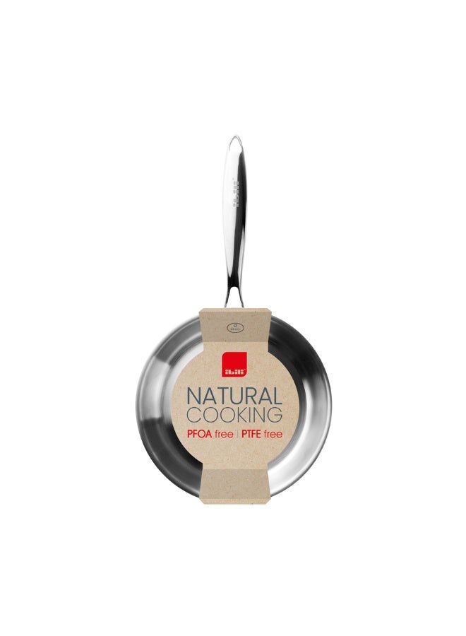 ibili مقلاة طبيعية ثلاثية الطبقات، أدوات طهي صديقة للبيئة غير لاصقة، نواة من الفولاذ المقاوم للصدأ والألمنيوم، خالية من PFOA و PTFE، متوافقة مع الحث، آمنة للاستخدام في الفرن، مقلاة صحية، سهلة التنظيف، أساسيات المطبخ - Image 2