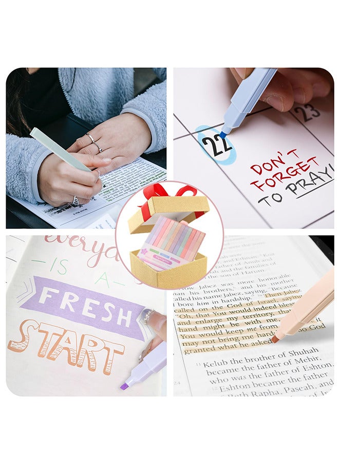 12 Pcs Assorted Colors with Chisel Tip, No Bleed Pastel and Aesthetic Highlighter for Study Journaling Planner - Image 3