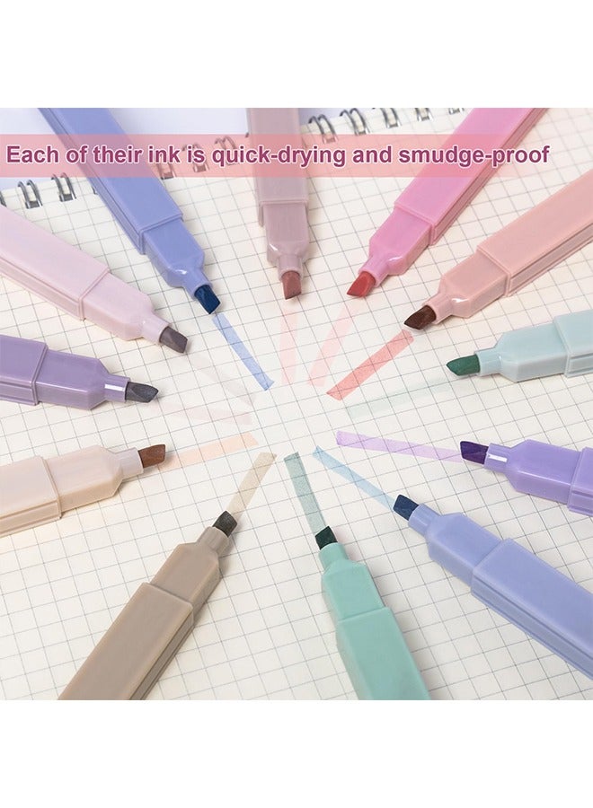 12 Pcs Assorted Colors with Chisel Tip, No Bleed Pastel and Aesthetic Highlighter for Study Journaling Planner - Image 5