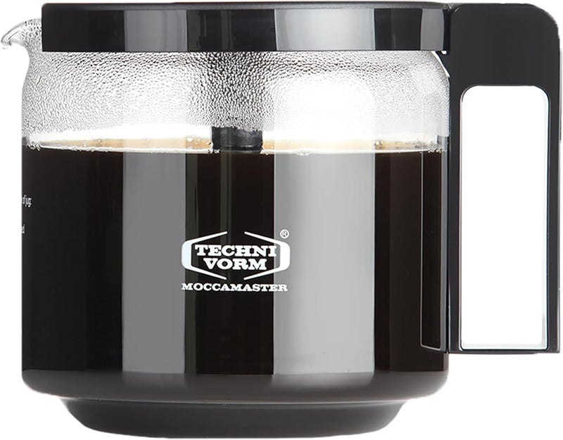 Moccamaster Technivorm 89830 1.25L Glass Carafe, for KBG Brewers, Clear/Black - Image 1