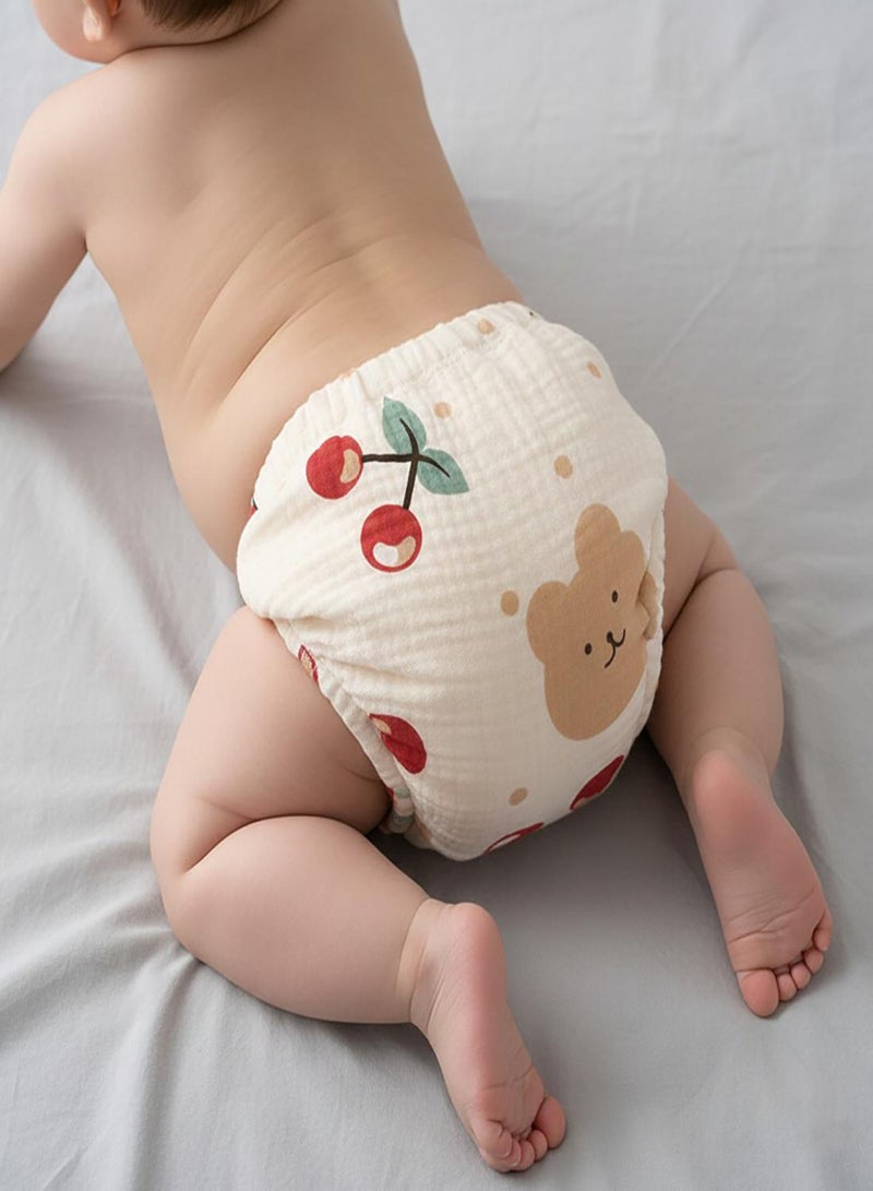 babyqlo Muslin Bear Floral Potty Training Pants Set of 3 - Image 3