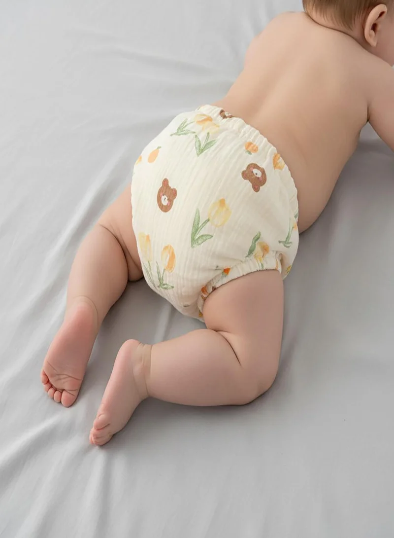 babyqlo Muslin Bear Floral Potty Training Pants Set of 3