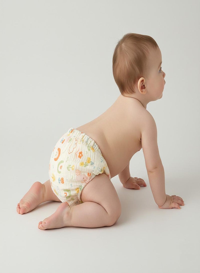 babyqlo Muslin Bear Floral Potty Training Pants Set of 3 - Image 4