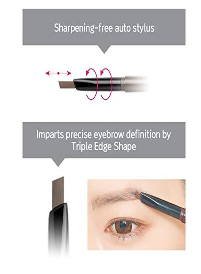 BOM 3 in 1 Triple Edge Eyebrow Pencil with Blender and Spoolie Long Lasting Waterproof, Dark Brown - Image 4