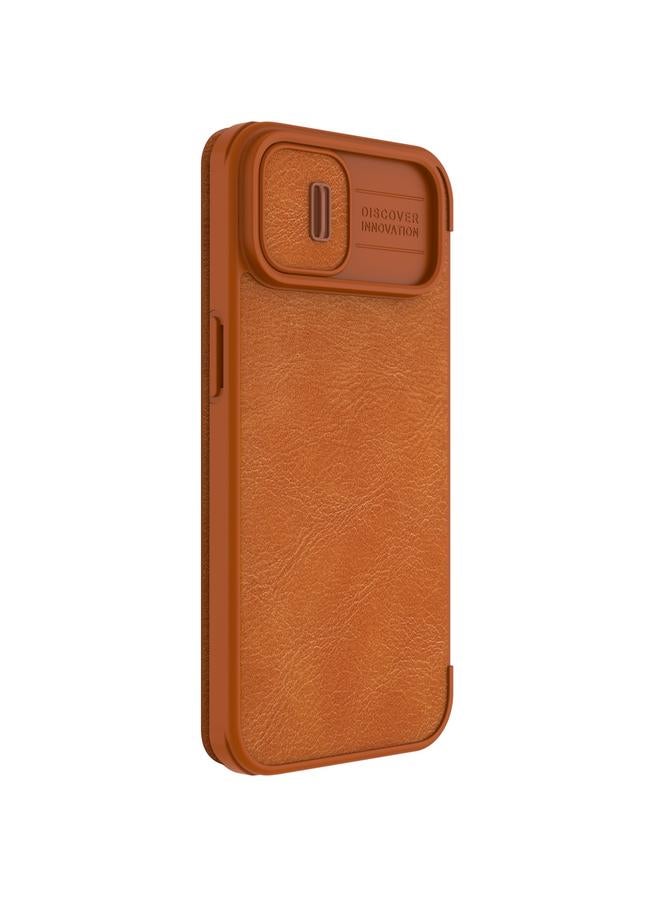 نيلكين جراب لهاتف iPhone 14 Plus QIN Series Pro جراب جلدي بنمط Crazy Horse - Image 3