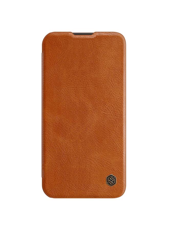 نيلكين جراب لهاتف iPhone 14 Plus QIN Series Pro جراب جلدي بنمط Crazy Horse - Image 2