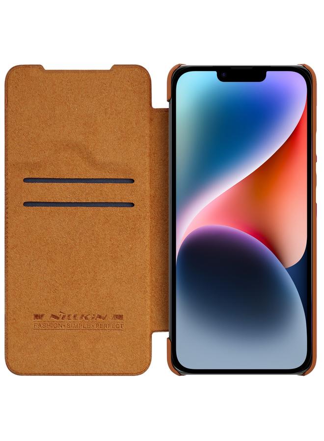 نيلكين جراب لهاتف iPhone 14 Plus QIN Series Pro جراب جلدي بنمط Crazy Horse - Image 4