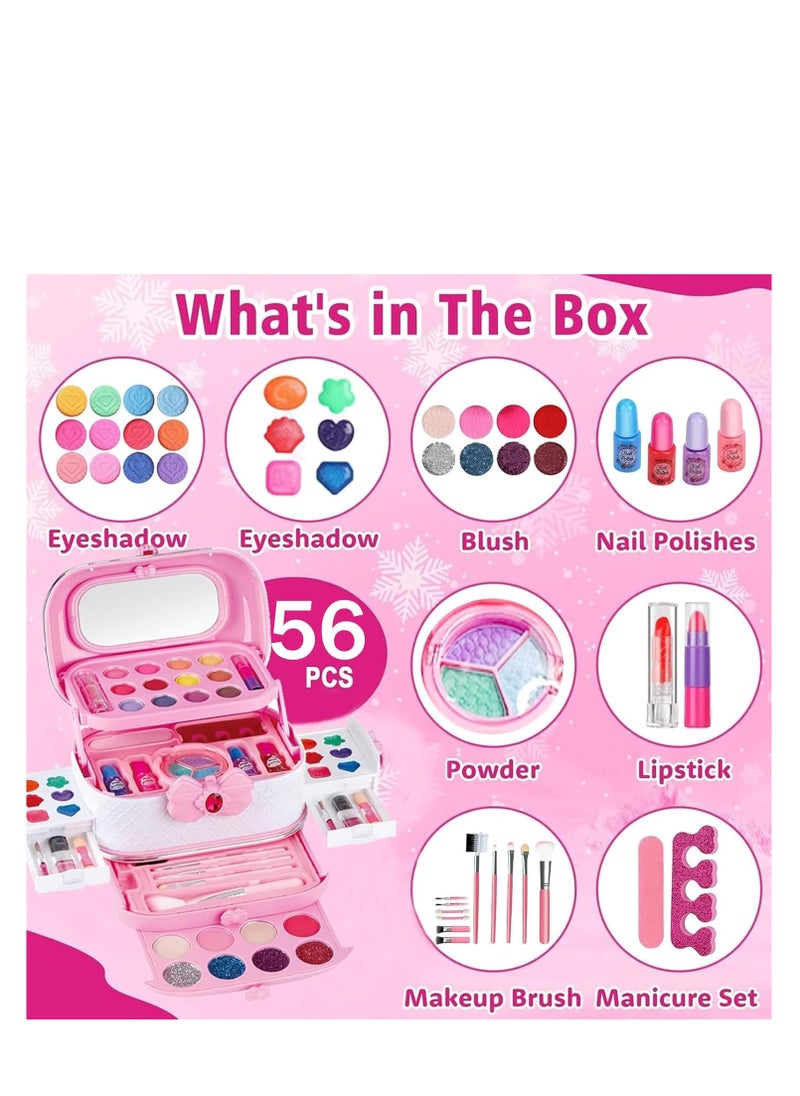 Rightsure Children's Makeup Set Girls Cosmetic Bag Children Girls with Portable Makeup Box (Including Lipstick), Toys Children's Party Birthday Gift  - Image 4