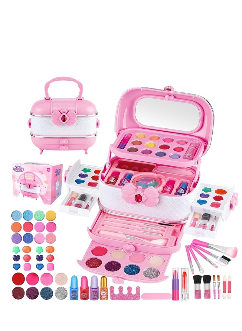 Rightsure Children's Makeup Set Girls Cosmetic Bag Children Girls with Portable Makeup Box (Including Lipstick), Toys Children's Party Birthday Gift  - Image 1