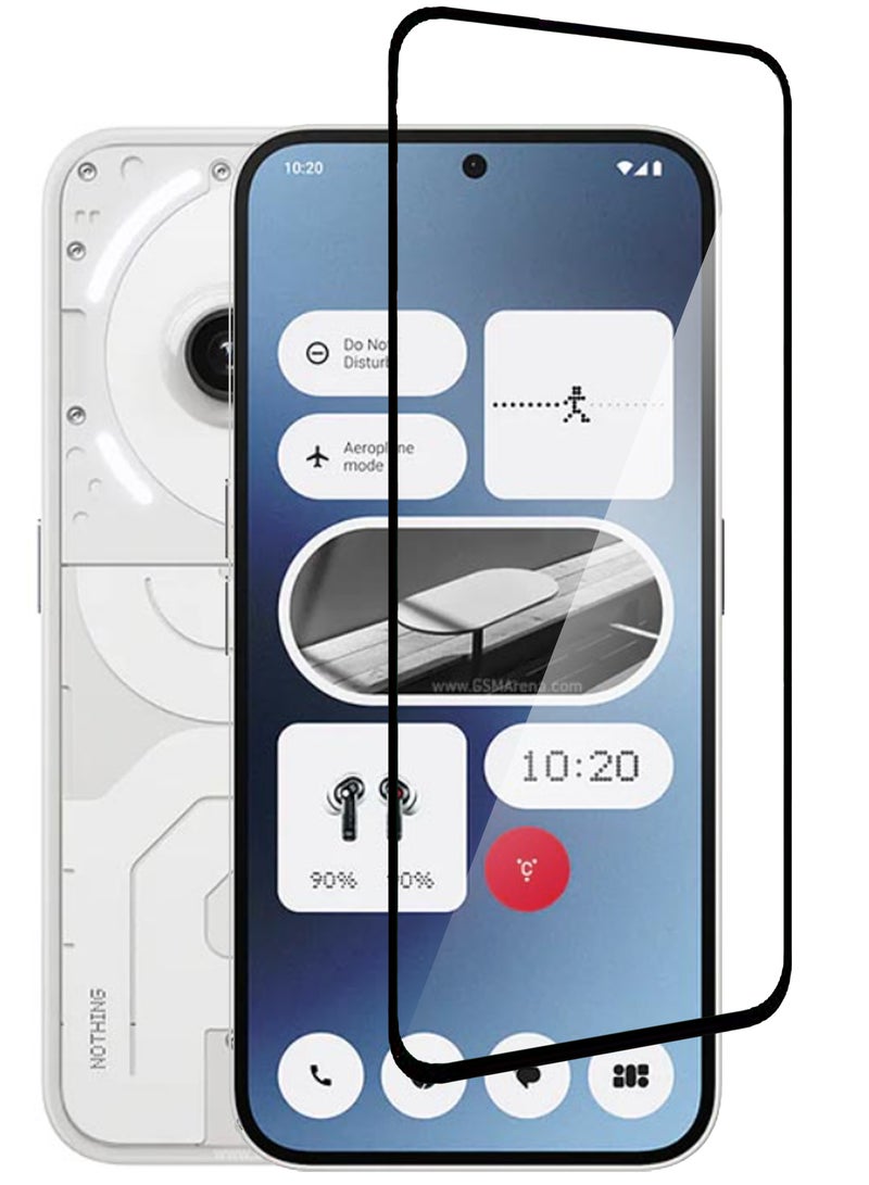 حماية شاشة زجاجية مقسّاة لهاتف Nothing Phone 2A - حواف متقدمة بلا حدود، مقاومة للكسر، استجابة عالية، شفافية أعلى، سهلة التركيب، مقاومة للخدوش وخالية من الفقاعات - سوداء - Image 1