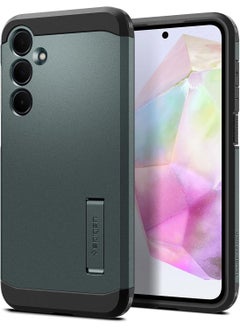 Spigen غطاء حماية متين لهاتف سامسونج جالاكسي A35 مع إسفنج فائق التأثير - أخضر غامق  - Image 1