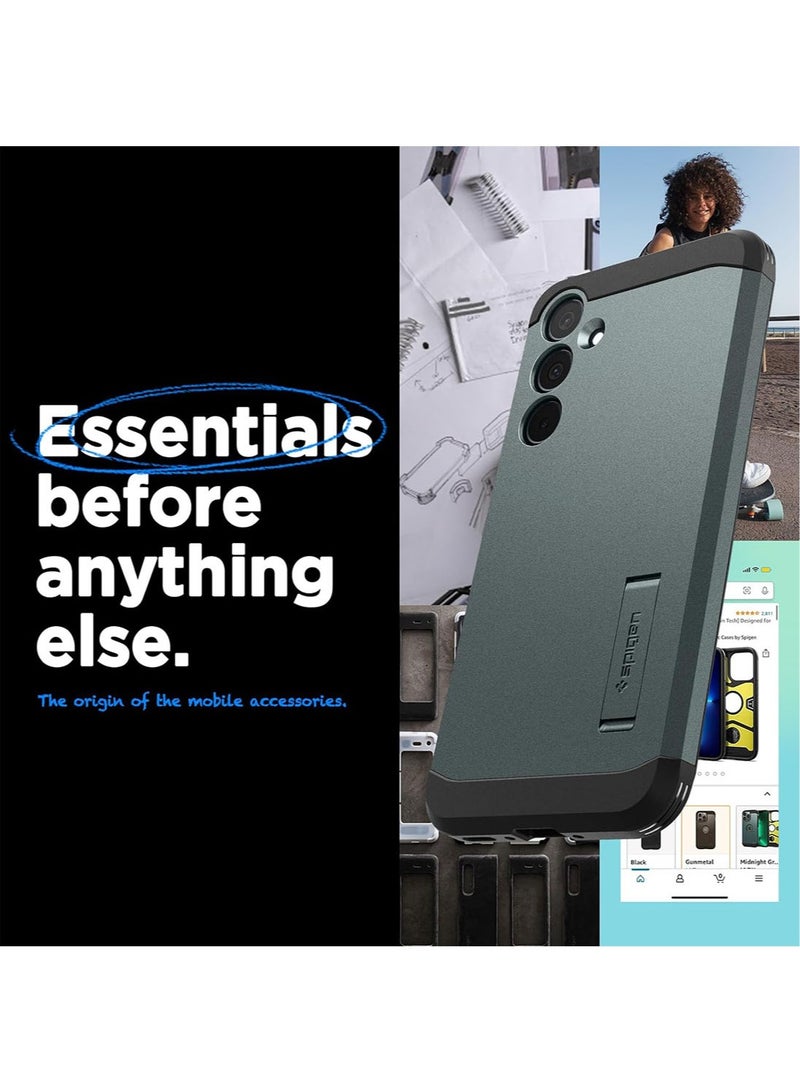 Spigen Tough Armor for Samsung Galaxy A35 Case Cover with Extreme Impact Foam - Abyss Green - Image 2