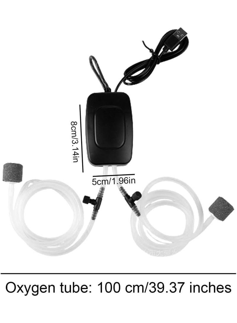 CMGTYYD. مضخة هواء للأحواض المائية، مضخة هواء أكسجين محمولة صغيرة بحجم USB للأحواض المائية، مضخة فقاعات أكسجين صامتة للأحواض المائية، جهاز أكسجين، مناسب للأحواض المائية والصيد في الهواء الطلق - Image 3