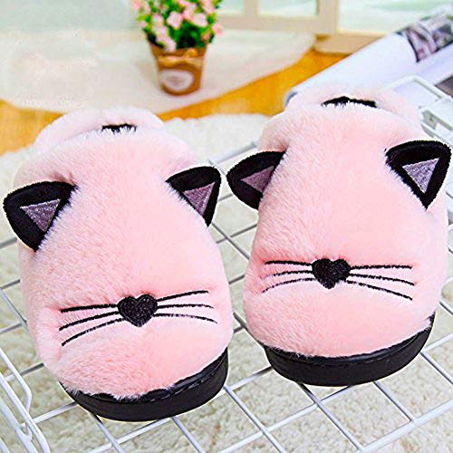 Anddyam Kids Family Cute Cat Household Anti-Slip Indoor Home Slippers for Girls and Boys (10-11 Little Kid, Pink, 10) - Image 2