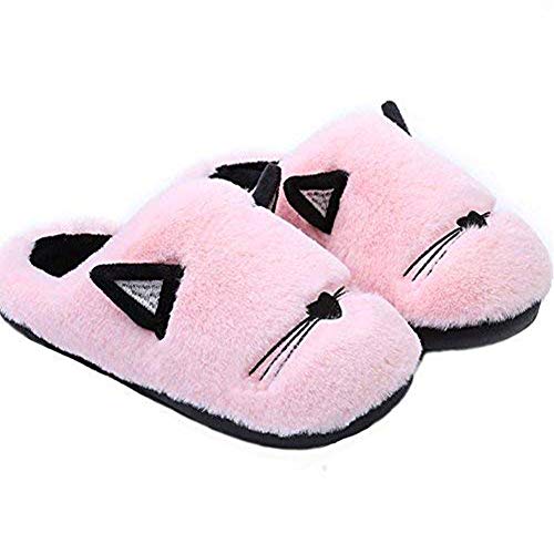 Anddyam Kids Family Cute Cat Household Anti-Slip Indoor Home Slippers for Girls and Boys (10-11 Little Kid, Pink, 10) - Image 3