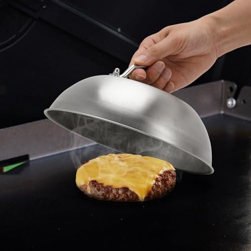 ZBXFCSH Compatible with Blackstone 5555 Stainless Steel 9" Griddle Melting Cheese Dome Wok Lids- Commercial Grade Basting and Steaming Cover- Best for Use in Flat Top Grills, 0.6mm Thickness-2 Domes - Image 5