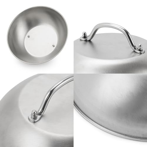 ZBXFCSH Compatible with Blackstone 5555 Stainless Steel 9" Griddle Melting Cheese Dome Wok Lids- Commercial Grade Basting and Steaming Cover- Best for Use in Flat Top Grills, 0.6mm Thickness-2 Domes - Image 3