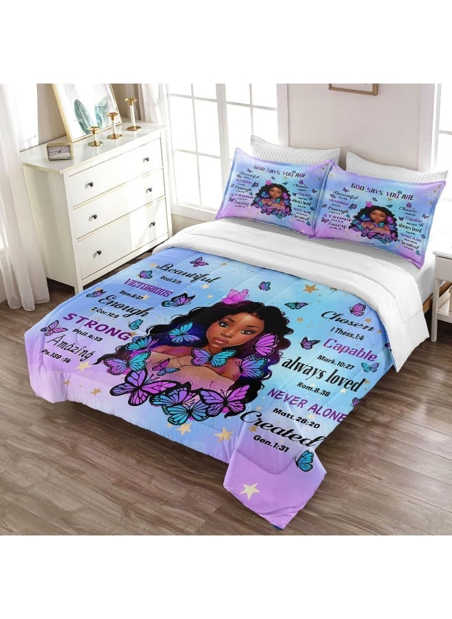 Generic CKOU CCOO Black Girl Magic Comforter Set Twin for Kids Teens  - Image 4