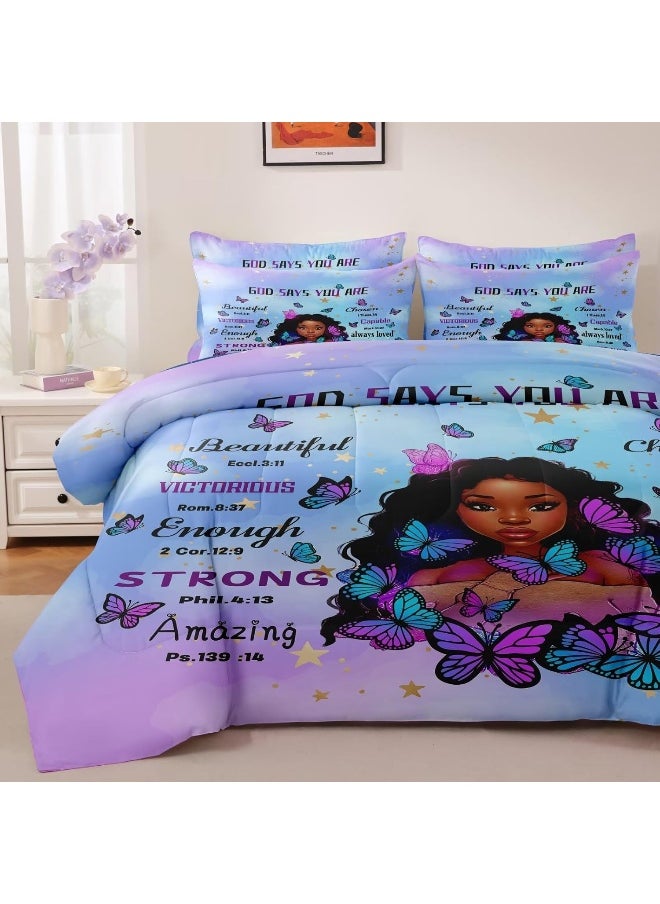 Generic CKOU CCOO Black Girl Magic Comforter Set Twin for Kids Teens  - Image 3