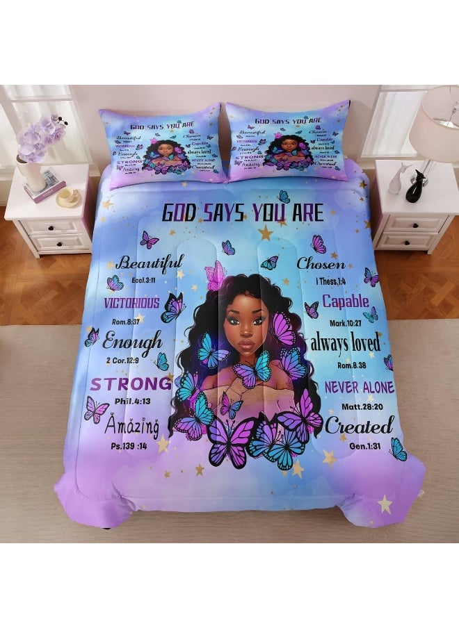 Generic CKOU CCOO Black Girl Magic Comforter Set Twin for Kids Teens  - Image 2